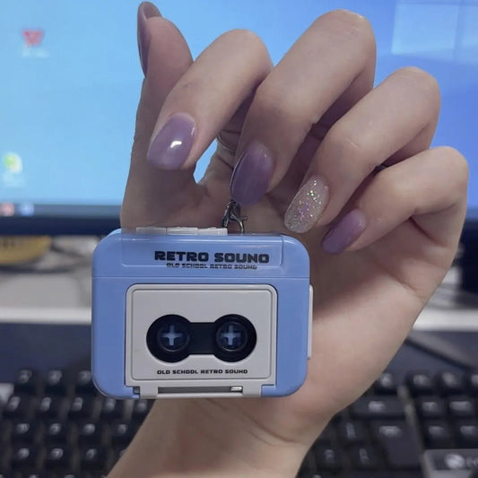 Y2K Nostalgia Mini Tape Recorder Keychain ...