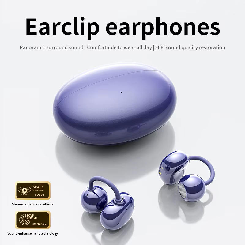 SB06267 Wireless Ear Clip Earphones with Pendant Earring Design