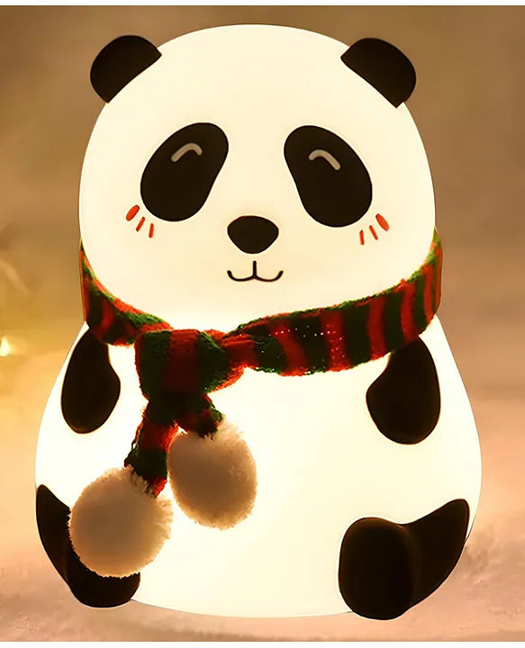 Adorable Panda Silicone Night Lamp with Touch Control & Warm LED Light Rechargeable Bedside Lamp for Kids - (Color & Design May Vary)