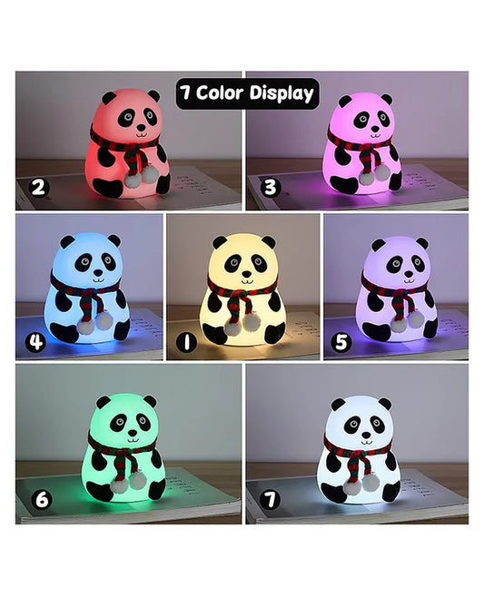 Adorable Panda Silicone Night Lamp with Touch Control & Warm LED Light Rechargeable Bedside Lamp for Kids - (Color & Design May Vary)