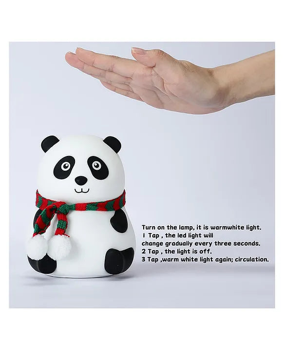 Adorable Panda Silicone Night Lamp with Touch Control & Warm LED Light Rechargeable Bedside Lamp for Kids - (Color & Design May Vary)