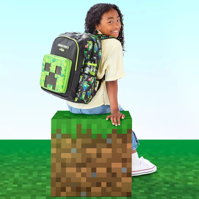 SMGL Minecraft Creeper School Backpack | Stylish Gaming Bag for Kids & Teens