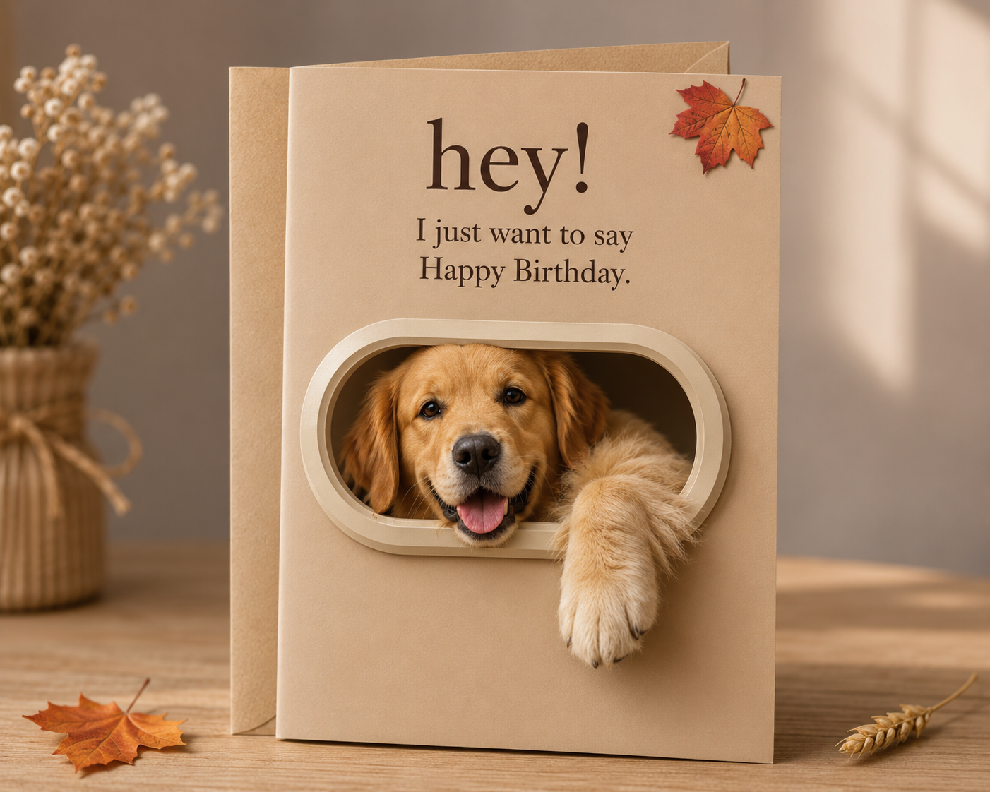 Cute Dog Flap Birthday Card