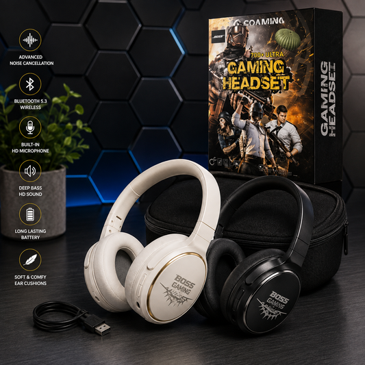 BOSS Gaming 700+ Ultra Wireless Noise Cancelling Bluetooth Gaming Headset with HD Mic & Deep Bass