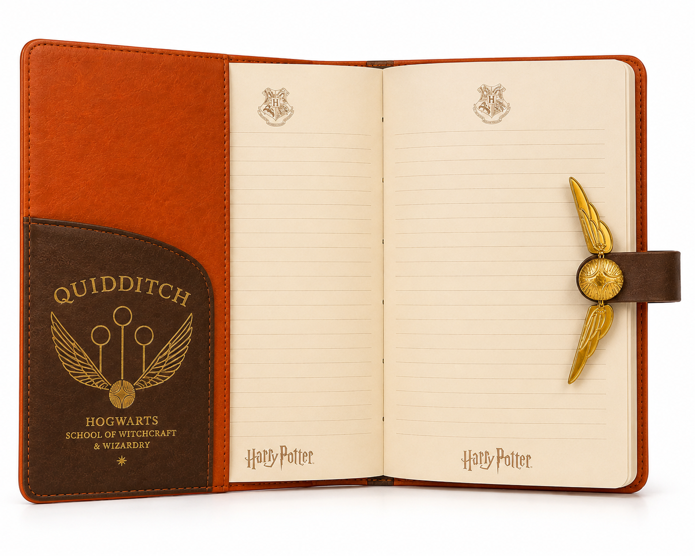 Harry Potter Quidditch Golden Snitch Leather Journal Notebook | Premium PU Leather Diary