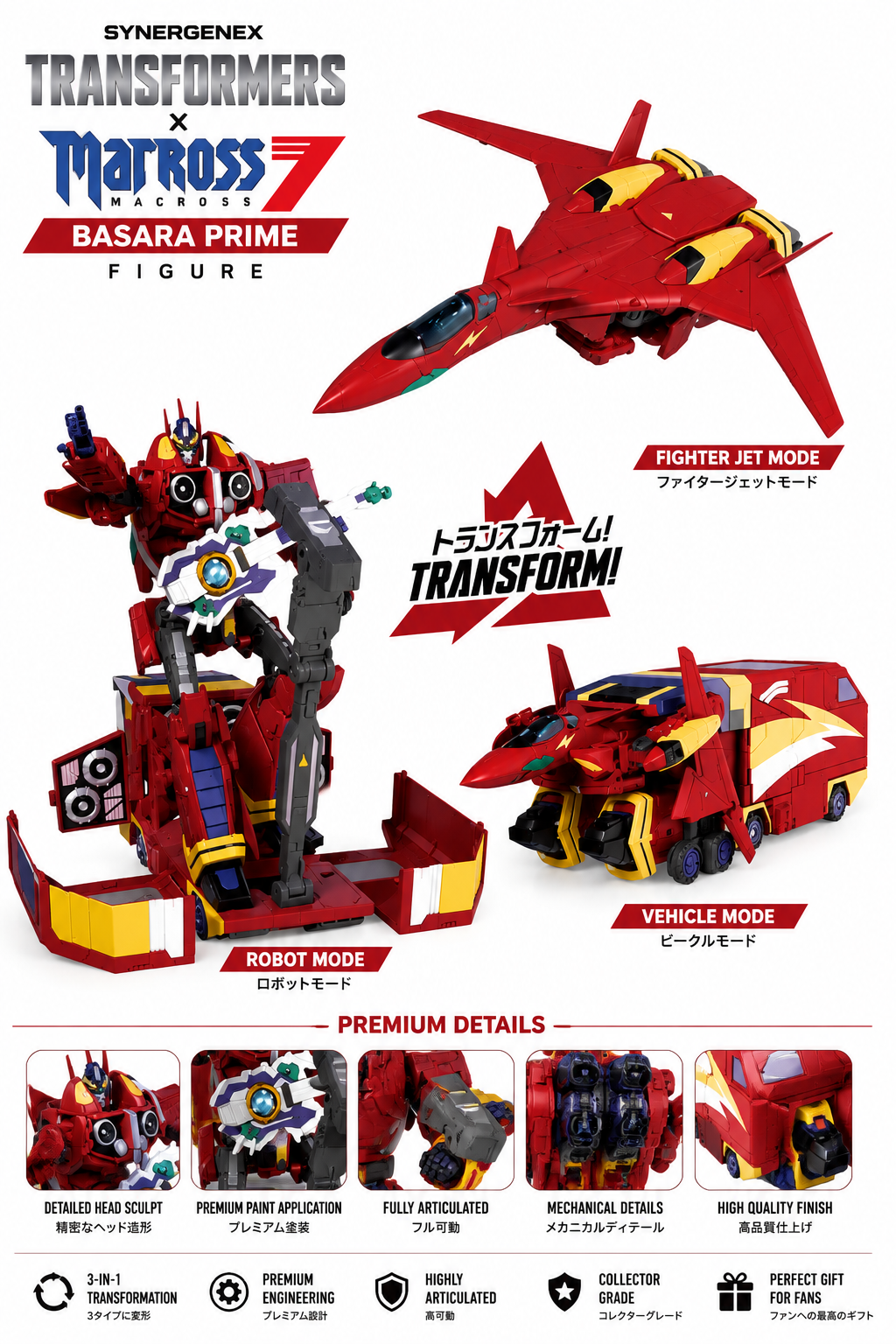 Synergenex Transformers x Macross 7 Basara Prime Figure