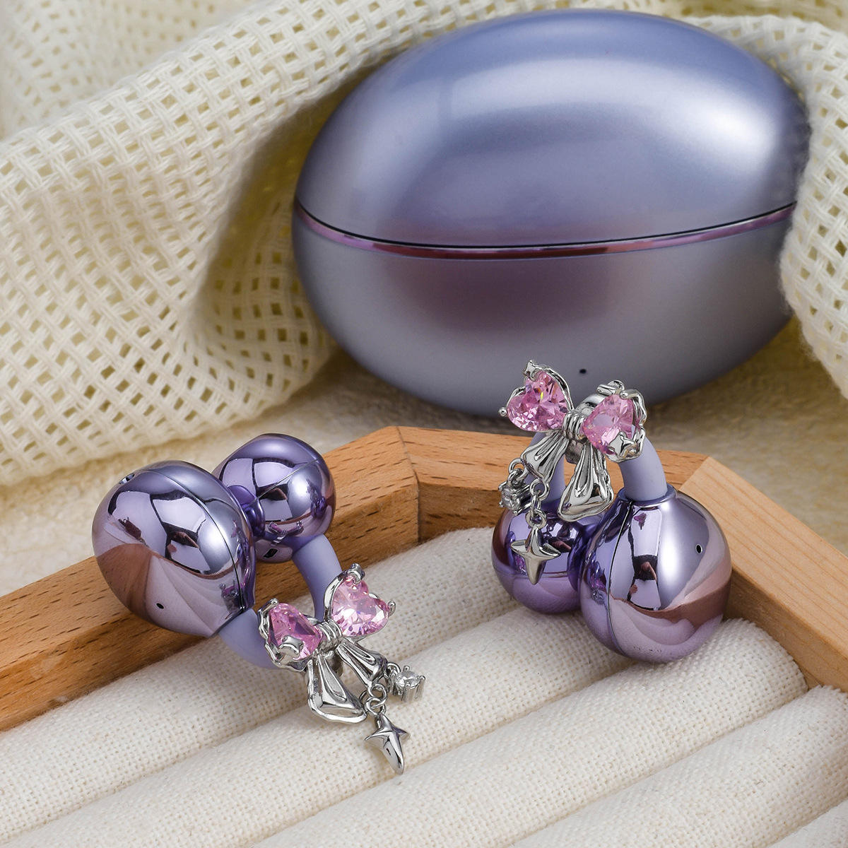 SB06267 Wireless Ear Clip Earphones with Pendant Earring Design