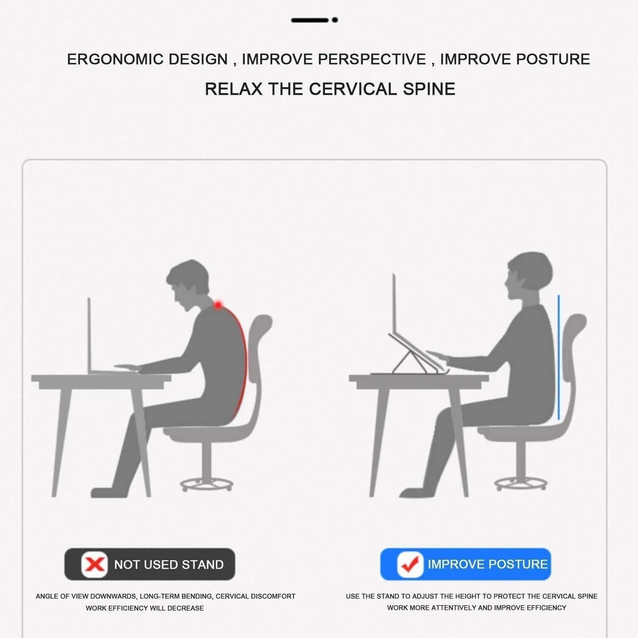 Adjustable Foldable Aluminum Laptop Stand | Ergonomic Portable Laptop Holder