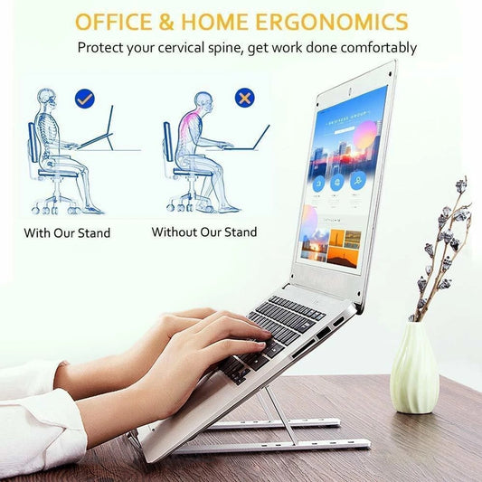 Adjustable Foldable Aluminum Laptop Stand | Ergonomic Portable Laptop Holder