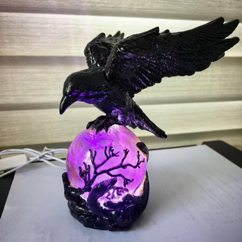 Raven Moon LED Crystal Lamp
