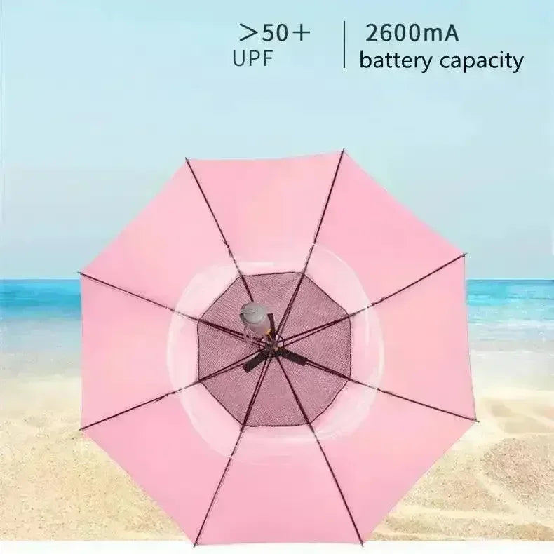 Creative Mist Spray Umbrella with In-Built Fan | USB Rechargeable Cooling Umbrella | UV Protection Sun & Rain Umbrella