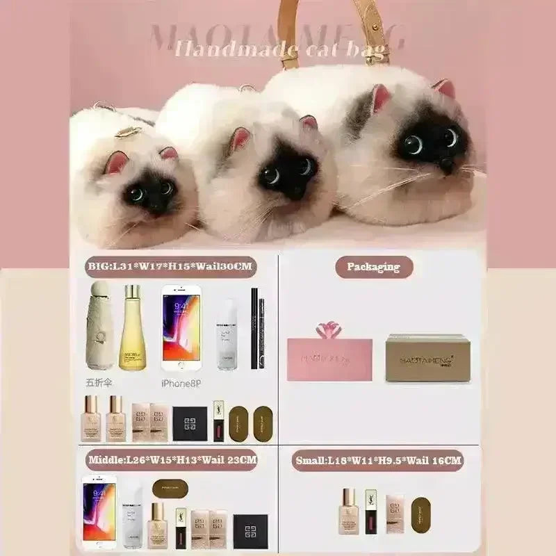 Realistic Handmade Cat Plush Handbag