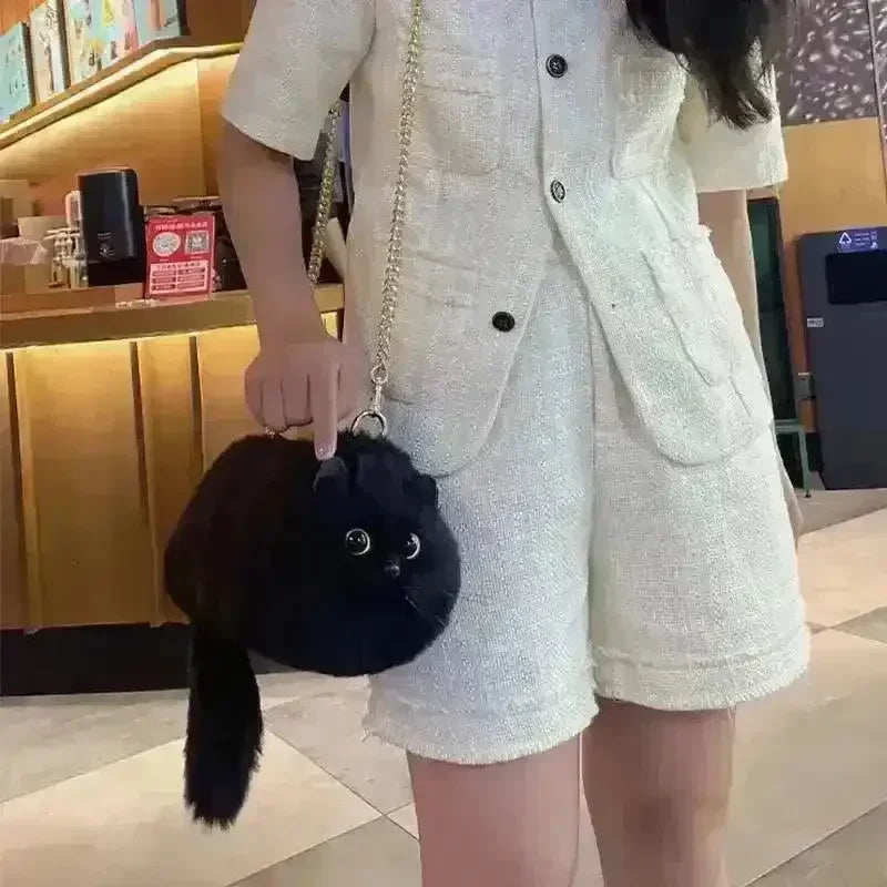 Realistic Handmade Cat Plush Handbag