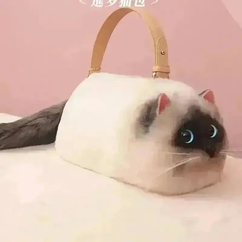 Realistic Handmade Cat Plush Handbag