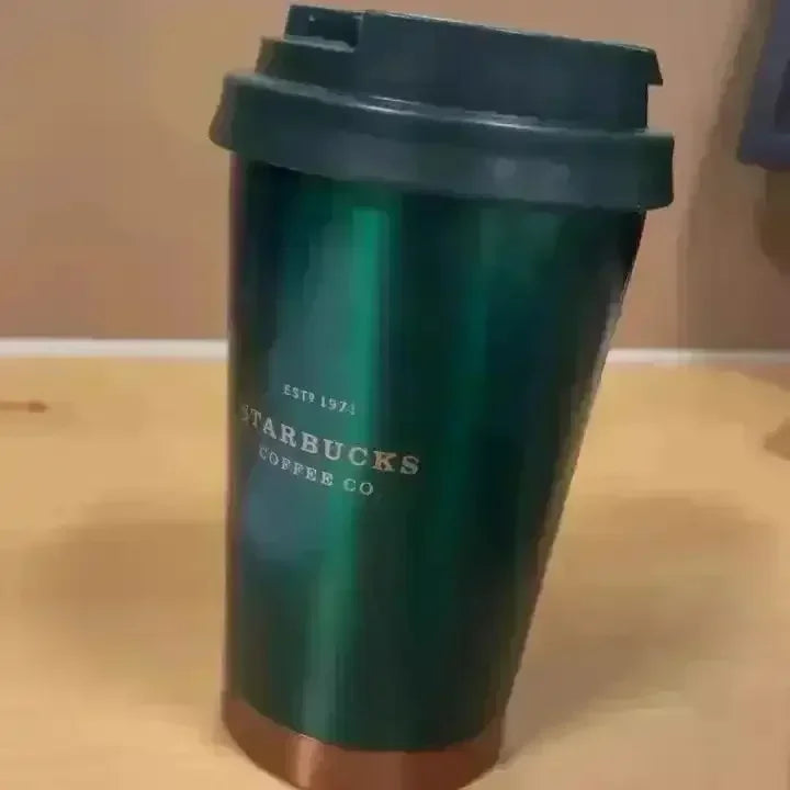 Starbucks Dark Green & Gold Thermos Mug (380 ml)
