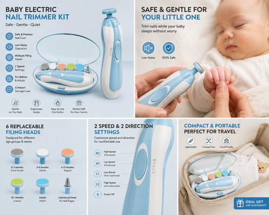 Baby Nail Trimmer Electric Safe Baby Nail Grooming Kit