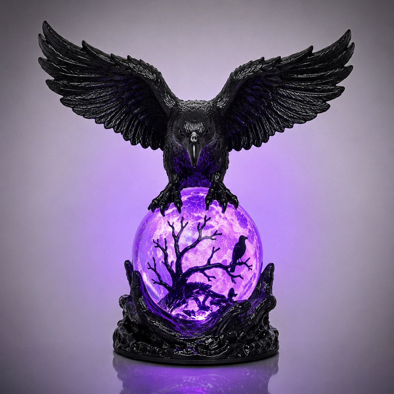 Raven Moon LED Crystal Lamp