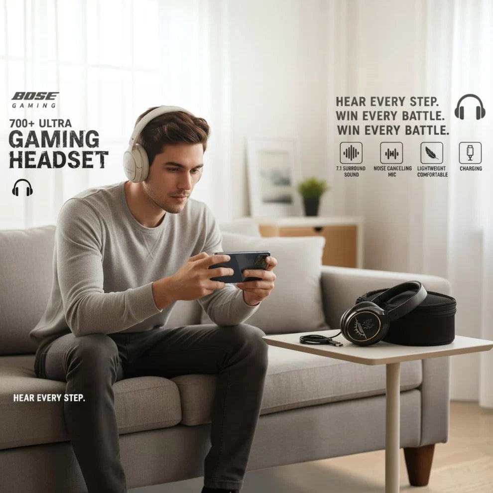 BOSS Gaming 700+ Ultra Wireless Noise Cancelling Bluetooth Gaming Headset with HD Mic & Deep Bass