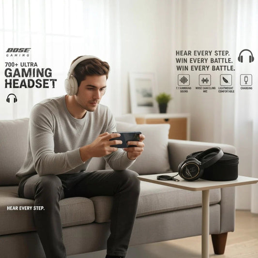 BOSS Gaming 700+ Ultra Wireless Noise Cancelling Bluetooth Gaming Headset with HD Mic & Deep Bass