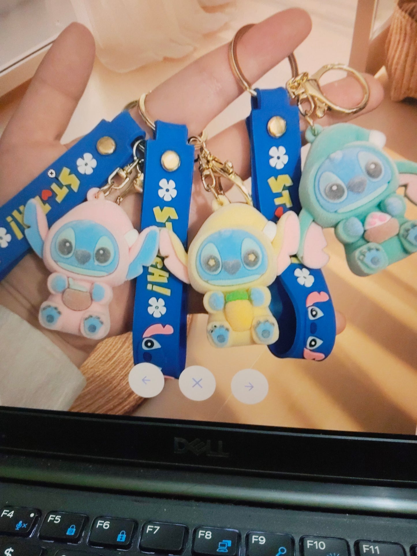 Stitch Snack Attack Flocked Keychain
