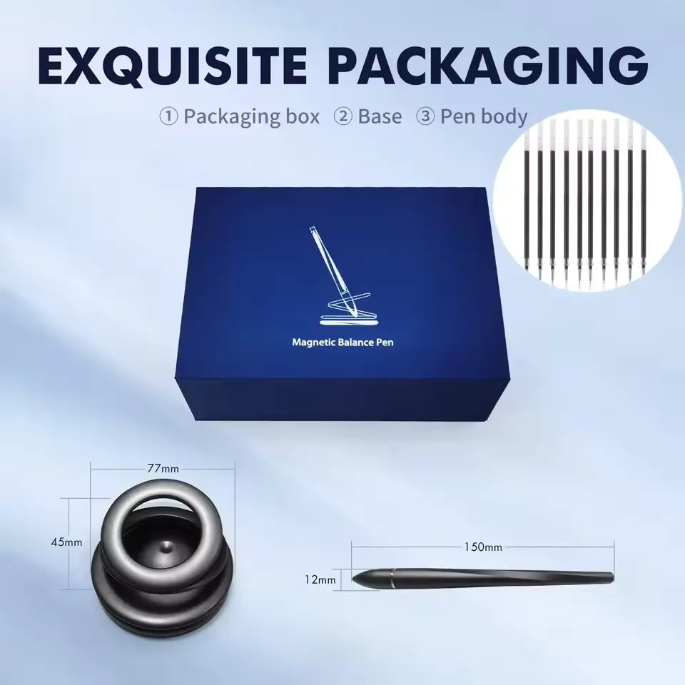Magnetic Levitating Pen with Floating Balance Base | Luxury Executive Desk Pen | Gravity Rebel Desktop Decor